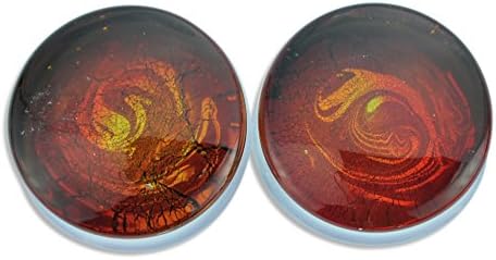 Metallic Fire Single Flare Glass Plugs