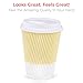 Glowcoast Disposable Coffee Cups With Lids - (80 set) 12 oz To Go Coffee Cups With Resealable Lids Prevent Leaks! Travel Insulated For Hot Beverages. Will Not Bend With Heat Or Burn Fingers!