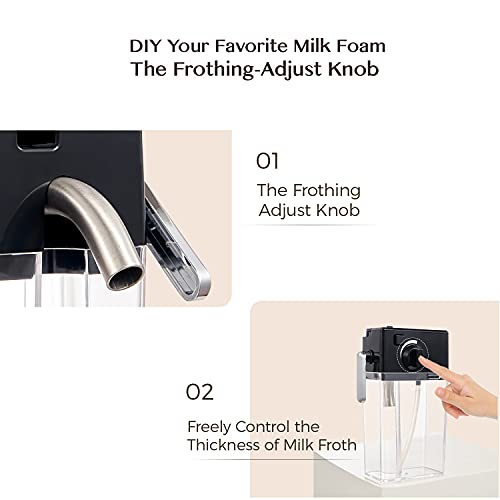 Espresso Coffee Machine Cappuccino Maker with 19 BAR Pump & Powerful