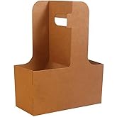 Takelablaze 2 Cup Carrier Disposable Drink Carrier Kraft Drink Carrier with Handles Cafe and Restaurant Food Service Delivery Cup Carrier Coffee Cup Holder for Drinks Takeout, Pack of 20