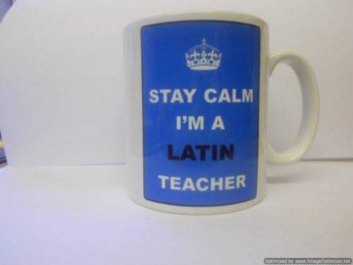 The Lazy Cow STAY CALM IM A LATIN TEACHER Ceramic Mug - Career Cup Microwave & dishwasher PROOF can be personalised FOC