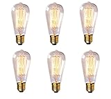 Homesita St64 60w Vintage Antique Edison Style Incandescent Clear Glass Light Lamp Bulb (6 Pack)