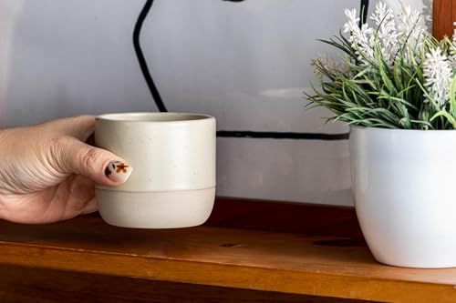 4 Pcs 8 oz Espresso Cups Set, 230ml Ceramic Coffee Cups, Small Tea & Demitasse Cups for Tea or Coffee, Coffee Mug for Home or Office