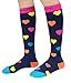 CompressionZ 20-30 mmHg Compression Socks Men & Women - Knee High Support Stockings (Hearts, X-Large)
