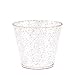 100 Rose Gold Glitter Clear Hard Plastic Cups | 9 oz. Fancy Disposable Wedding Tumblers (100-Pack) by Bloomingoods