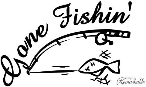 Vinyl Decal Sticker for Computer Wall Car Mac Macbook and More - Gone Fishin' - Decal for Anglers, Fisherman, Fisherwomen, Fishing