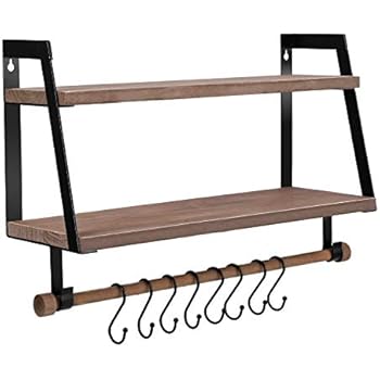 Amazon.com: Black Metal & Wood Shelf with Baskets