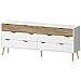Tvilum Diana 8 Drawer Dresser, White/Oak Structure