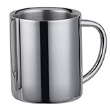 Stainless Steel 9 oz Double-Wall Insulated Coffee Mug by SS Glassware