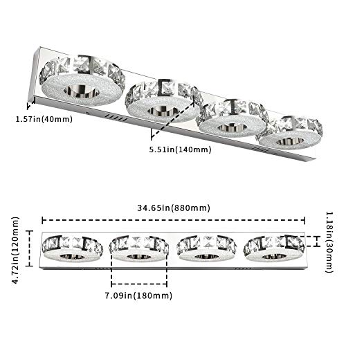 Joosenhouse 4Light Bathroom Vanity Lighting Fixtures 34.6" Inch