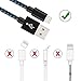 GUIGUI iPhone Charger 5Pack 3FT 6FT 6FT 10FT 10FT, Extra Long Nylon Braided Charging Cord Lightning Cable to USB Charger for iPhone X, 8, 7, 7 Plus, 6S, 6, SE, 5S, 5, iPad, iPod Nano 7 (Black Blue)