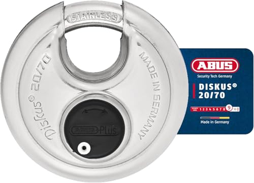 Abus 20/70 KD Diskus Vorhängeschloss, extrem hohe Sicherheit, Scheibenschloss, verschiedene Schlüssel (KD) von ABUS