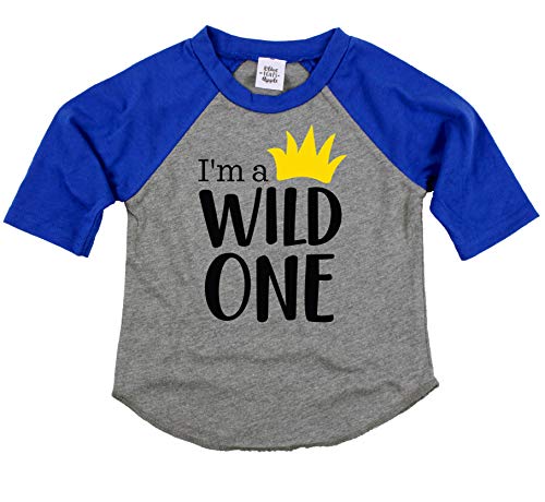 Wild One Boys Birthday Shirt 1st Birthday Shirt Boys Blue Baseball T Shirt for Boys 1st Birthday Shirt,18 Months,Blue