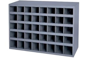 Durham 349-95 Gray Cold-Rolled Steel 40-Opening Bin, 33-3/4" Width x 22-1/4" Height x 8-1/2" Depth