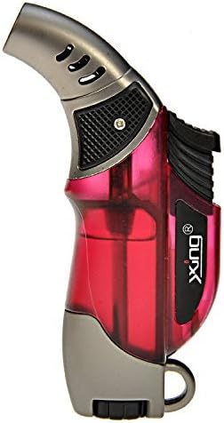 [New Version of Torch Lighter] LouisaStore 45 Degree Angle Jet Flames Butane Torch Lighter -Red
