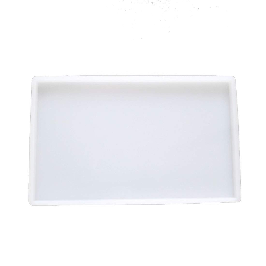 Yalulu Large Thicken Resin Tray Molds, Rectangle/Square Geode Agate Coaster Silicone Molds, Tray Platter Epoxy Resin Casting Molds for DIY Making Faux Agate Tray, Serving Board (25x15cm)