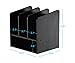 PAG Office Supplies Desk Organizer Wood Magazine File Holder Mail Sorter for Desktop, 3 Vertical and 1 Horizontal, Black