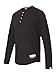 Champion Men's Authentic Originals Long Sleeve Henley, Black, Large