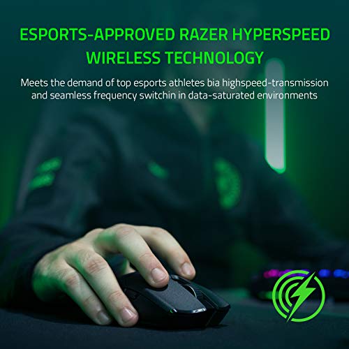 Razer Viper Ultimate Lightest Wireless Gaming Mouse: Fastest Gaming Switches - 20K DPI Optical Sensor - Chroma Lighting - 8 Programmable Buttons - 70 Hr Battery - Classic Black