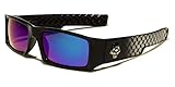 Locs Men's Original Gangsta Shades Rectangle Sunglasses with Color Mirror Lens