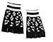 Music Notes Black and White Knitted Fingerless Gloves