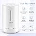 ONSON 2019 Humidifier, 4.5L Ultrasonic Cool Mist Humidifier for Bedroom Baby Home, Large Room Vaporizer Humidifying Unit with Whisper-Quiet, Auto Shut-Off, 24h Air Humidifying(White)