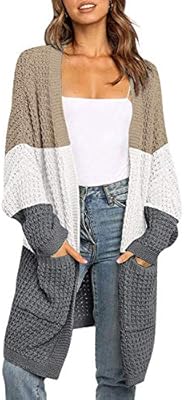 MEROKEETY Women's Oversized Long Batwing Sleeve Cardigan Waffle Knit Sweater 