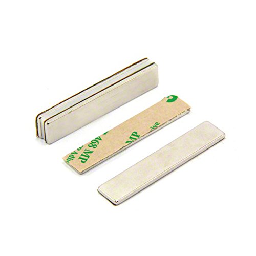 Adhesive N42 Neodymium Magnet for Arts, Crafts, Model Making, DIY, Hobbies, Office, and Home - 50mm x 10mm x 2mm thick - 5.5kg Pull - South - Pack of 4