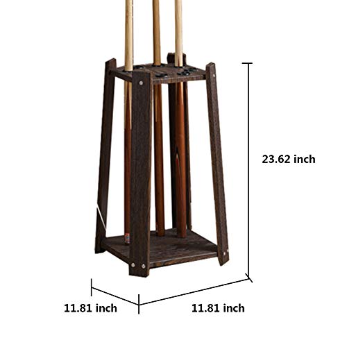 Frjjthchy Floor-Stand Cue Rack Waterproof Wood Billiard Rack Holds 8 Pool Cue Stick (White)