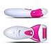 Lilian Fache Electronic Pedicure Foot File with Diamond Crystals - Electric Pedi Tool Callus Remover (no Pressure Required) USB Re-Chargeable - 1 Coarse and 1 Replacement Xtra Course Head, Pink