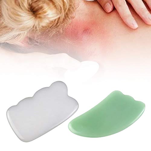 cdar Faux Jade Body Facial Eye Scraping Board Massage Health Care Relief Skin Stress Tool White 1 - Image 4