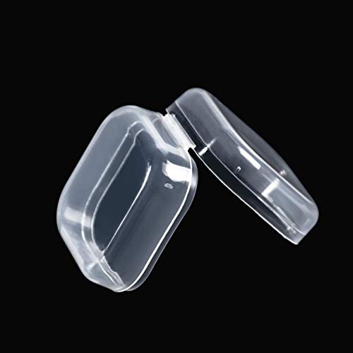 24pcs Small Plastic Beads Storage Containers Clear, Craft Organizers Storage Box, Mini Plastic Boxes for Storage with Hinged Lids of Small Items, Jewelry, Hardware, Office Supplies (1.38x1.38x0.71 In)