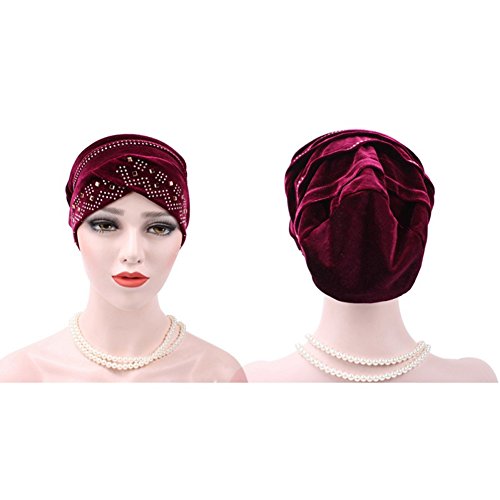Zhengpin Women Underscarf Cap Hijab Bonnet Muslim Full Cover Hijab with Diamond - Thumbnail 4
