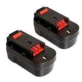 LiBatter 2 Pack 18V 3.0Ah NI-MH Replacement Battery for Black+Decker Cordless Tools HPB18 HPB18-OPE 244760-00 A1718 FS18FL FSB18 Firestorm