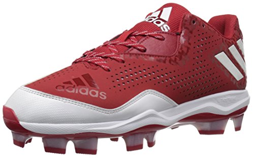 adidas Performance Men's Poweralley 4 Tpu Baseball Shoe, Power Red/White/White, 10.5 M US