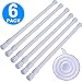 SIQUK 6 Pack Cupboard Bars Adjustable Spring Tension Rods White Refrigerator Bar Extendable Rod for DIY Projects, 15.7 to 28 Inches