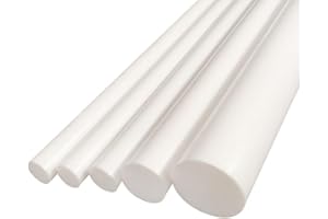 DRINCOSHOW Teflon Rod 200mm/7.87'' Long OD 1MM-220MM PTFE F4 Round Rod Bar (Diameter: 5mm)