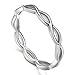 EAMTI 925 Sterling Silver Celtic Knot Ring Simple Criss Cross Infinity Wedding Band for Women Size 3-13