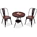 COSTWAY Dining Chairs Industrial Metal Stackable Cafe Side Chair w/Wood Seat Set of 2 (Copper)