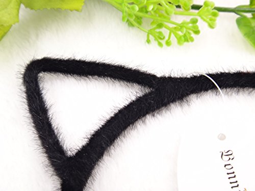 Bonnie Z. Leonardo Ladies Girls Women Black Cat Ears Headband Furry Black 1pcs