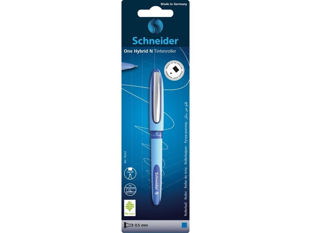 Schneider Schreibgeräte One Hybrid C 05 Conical Tip Rollerball Pen 0.5 mm Blue (Single Blister Card