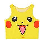 Pokemon Go! Women Bustier Crop Top Skinny T-Shirt Sports Dance Tops Vest Tank