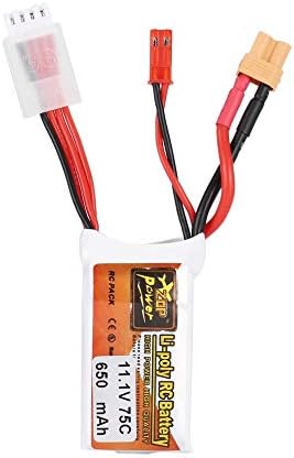 fengwen66 ZOP Power 11.1V 650mAh 75C 3S 1P Lipo Battery JST XT30 Plug for RC Drone(White)