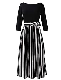 VFSHOW - Vestido para mujer, elegante, con bolsillos, diseño de patchwork