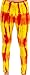 Red and Yellow Tie-Dye Wrestling Legging Tights Pants