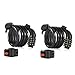Amazer Bike Cable Lock, 4-Feet Bike Locks Cable Self Coiling Resettable Combination Cable Bike Locks with Mounting Bracket, 4 Feet x 1/2 Inch (2 Pack)