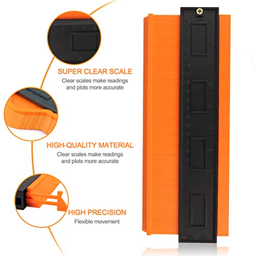 3 Pcs Contour Gauge Duplicator,Hitter Plastic Master Outline Gauge Profile Multi-functional Shaping Measure Ruler for Corners,Woodworking Templates,Tiles and Laminate(10 inch x 5 inch)
