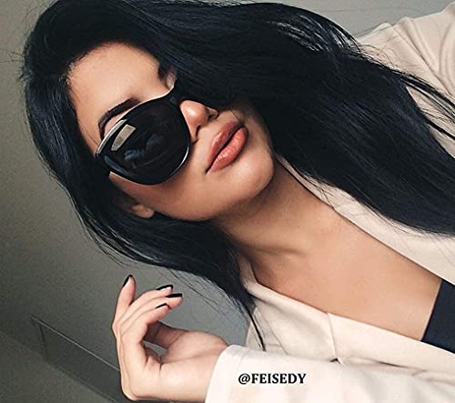 FEISEDY Gafas de sol polarizadas, estilo clásico Jackie O lentes de sol ojo de gato para mujer B2451