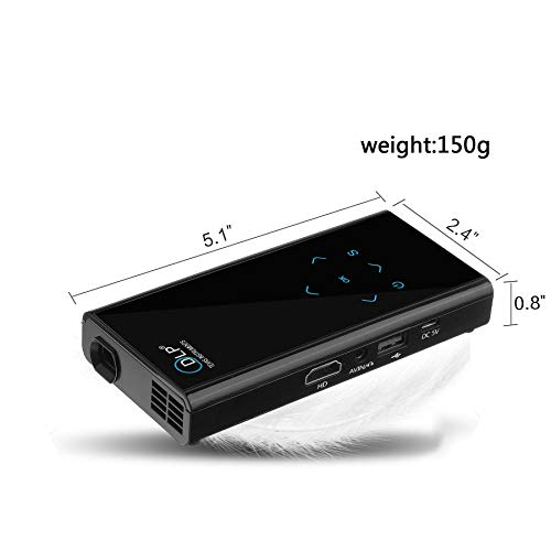 DLP Pico Projector + Power Bank, Fugetek FG-957 High Resolution Pocket Size Home Theater - 5x2.5x0.75in, 1080i/p Compatible, 150 Minutes Battery Life, US Warranty And Support (Renewed) - Thumbnail 2