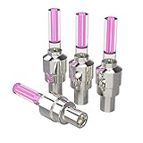 LED Bike Wheel Lights, Bicycle Valve Cap Wheel LED Stem Lights Set for Front Rear Wheel Waterproof Bright Safety Visibility LED Bicycle Wheel Lights (Pink, 4 Pack)